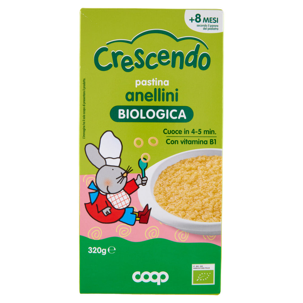 PASTINA DI SEMOLA DI GRANO DURO BIO ANELLINI COOP CRESCENDO G 320 - 3