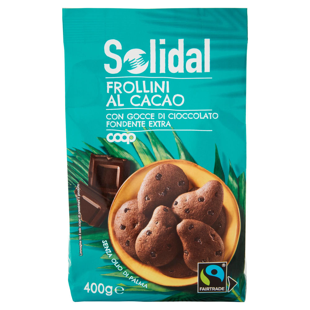 BISC.FROLL. CACAO CON GOCCE CIOCC.FOND. EXTRA COOP SOLIDAL SACC. GR.400 NO PALMA - 8