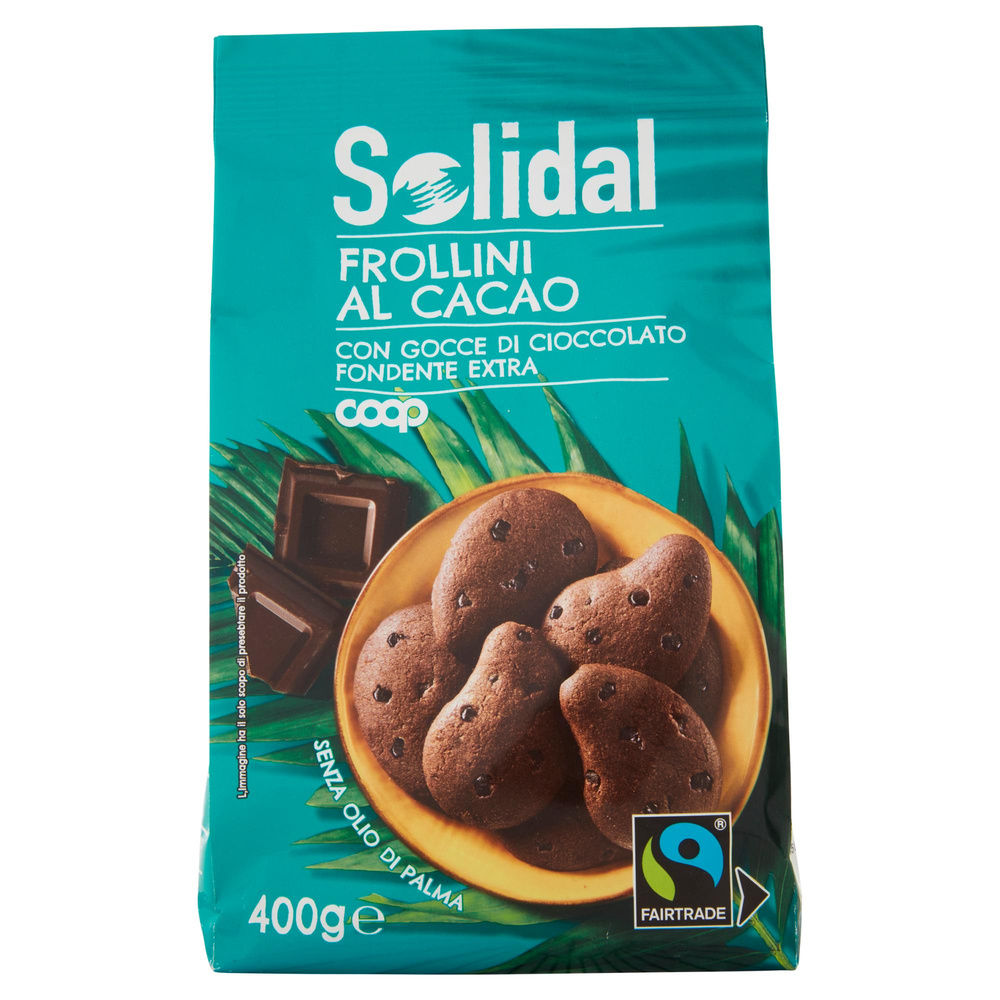 BISC.FROLL. CACAO CON GOCCE CIOCC.FOND. EXTRA COOP SOLIDAL SACC. GR.400 NO PALMA - 2