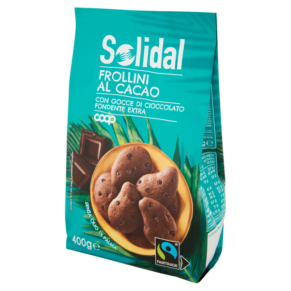 BISC.FROLL. CACAO CON GOCCE CIOCC.FOND. EXTRA COOP SOLIDAL SACC. GR.400 NO PALMA - 7