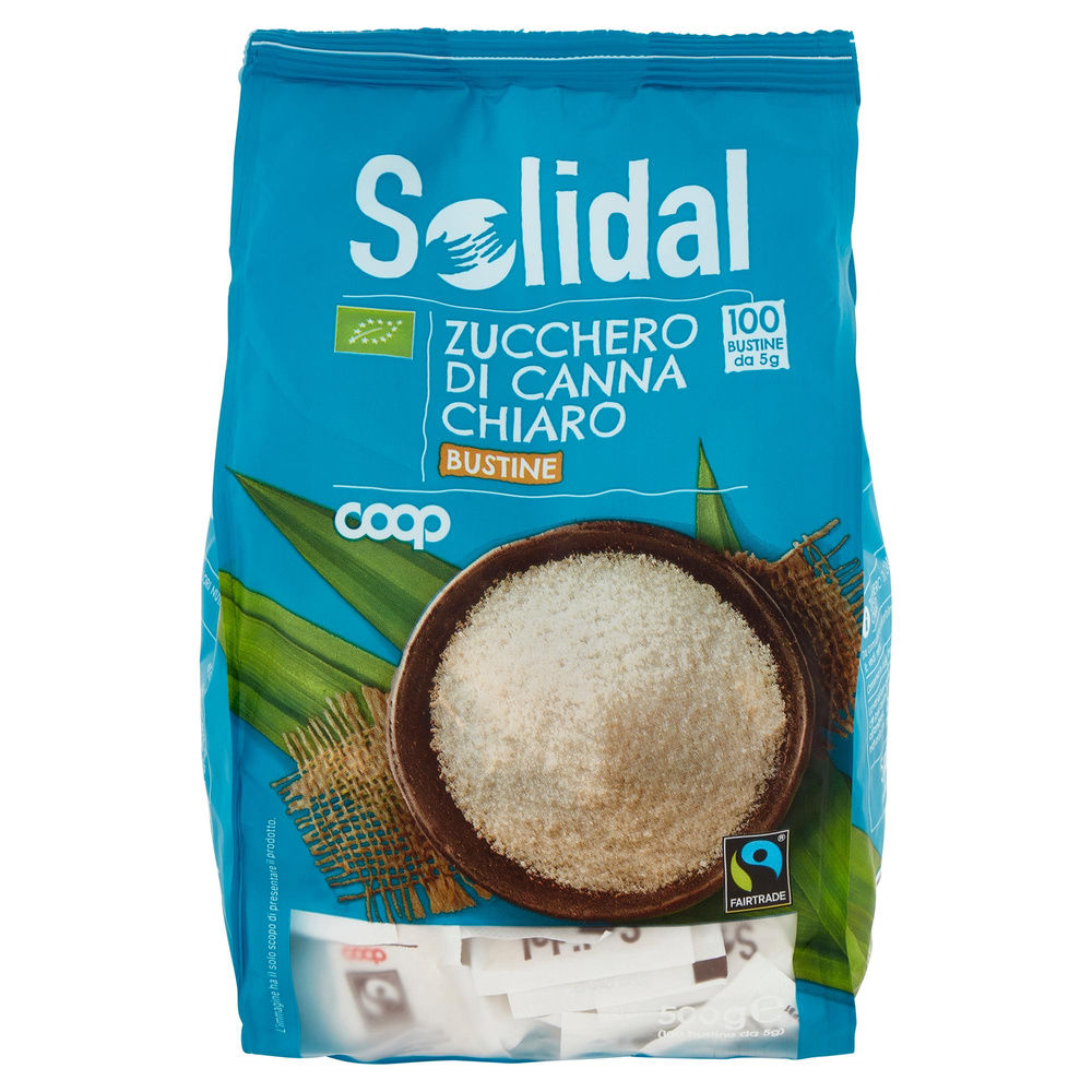 ZUCCHERO DI CANNA CHIARO BIOLOGICO SOLIDAL COOP PZ 100X G5 - 2