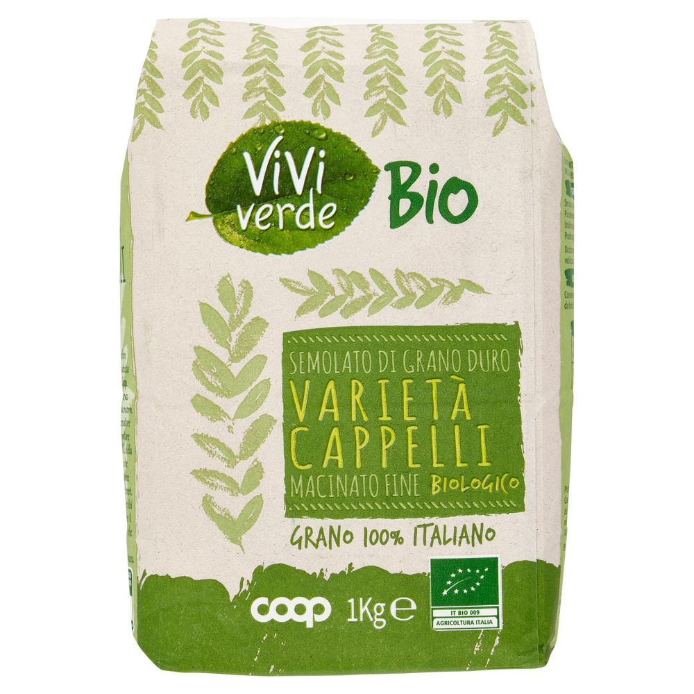 Farina di semolato fine di grano duro bio vivi verde coop varietà cappelli kg 1