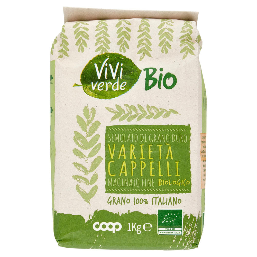 FARINA DI SEMOLATO FINE DI GRANO DURO BIO VIVI VERDE COOP VARIETÀ CAPPELLI KG 1 - 1