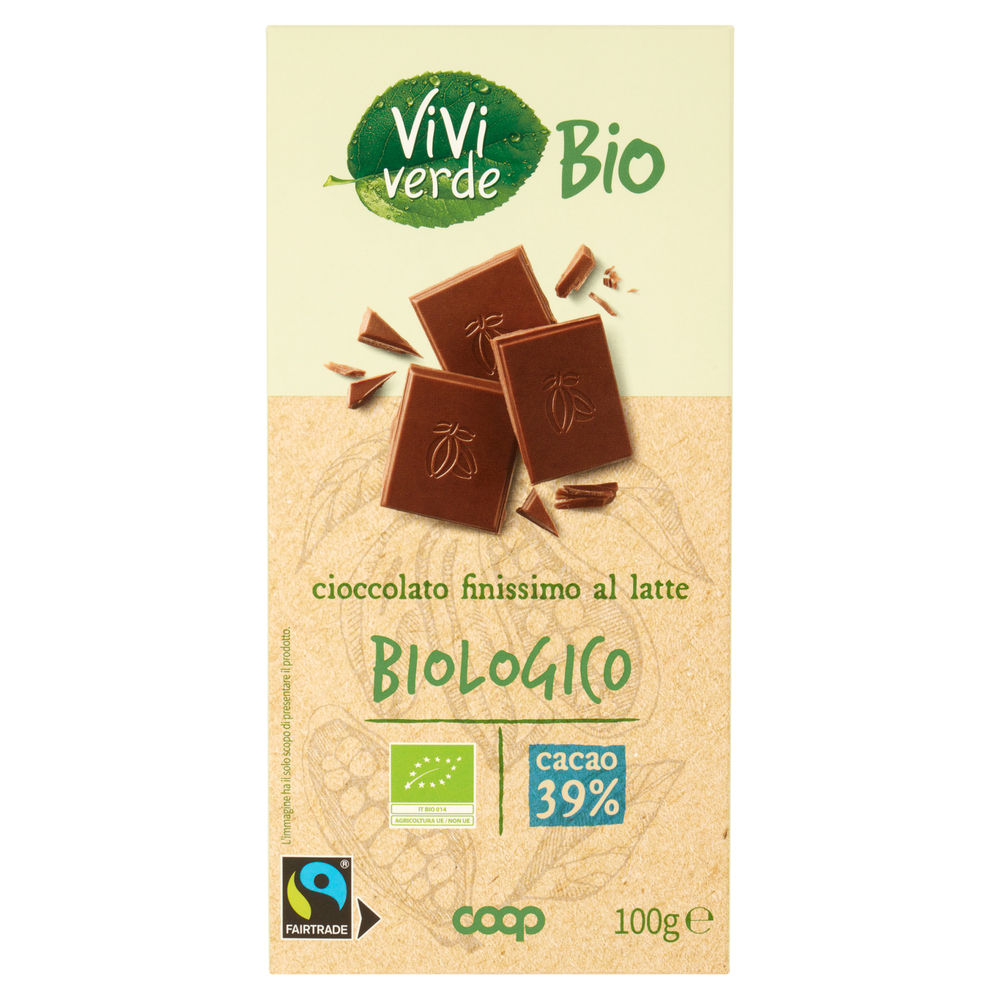 TAVOLETTA DI CIOCCOLATO FINISSIMO AL LATTE COOP VIVI VERDE BIO  G100 - 0