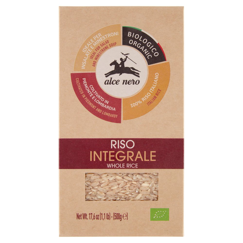 RISO INTEGRALE BIO ALCE NERO SCATOLA G 500 - 0