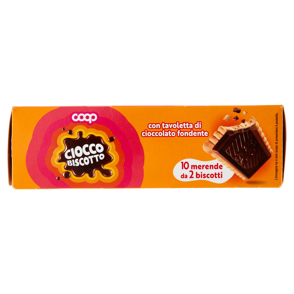 CIOCCOBISCOTTO CON TAVOLETTA DI CIOCCOLATO FONDENTE COOP G 250 NO PALMA - 5