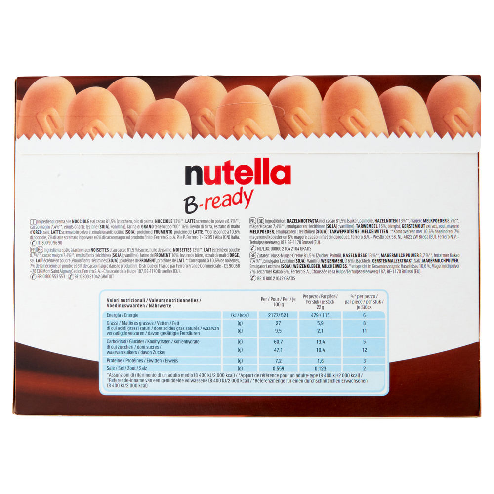 NUTELLA B-READY T10 FERRERO SACCHETTO G 220 - 2