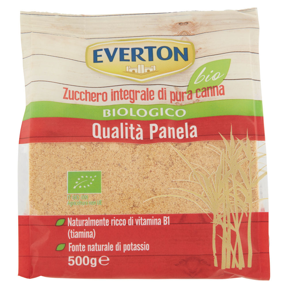 Zucchero di canna integrale panela da agricoltura biologica everton g 500