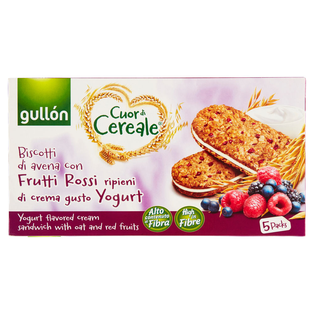 Biscotti cuor di cereale crema yogurt gullon scatola g 220