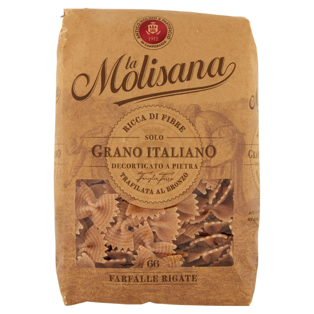 PASTA DI SEMOLA FARFALLE RIGATE INTEGRALI N.60 BRONZO LA MOLISANA G 500 - 4