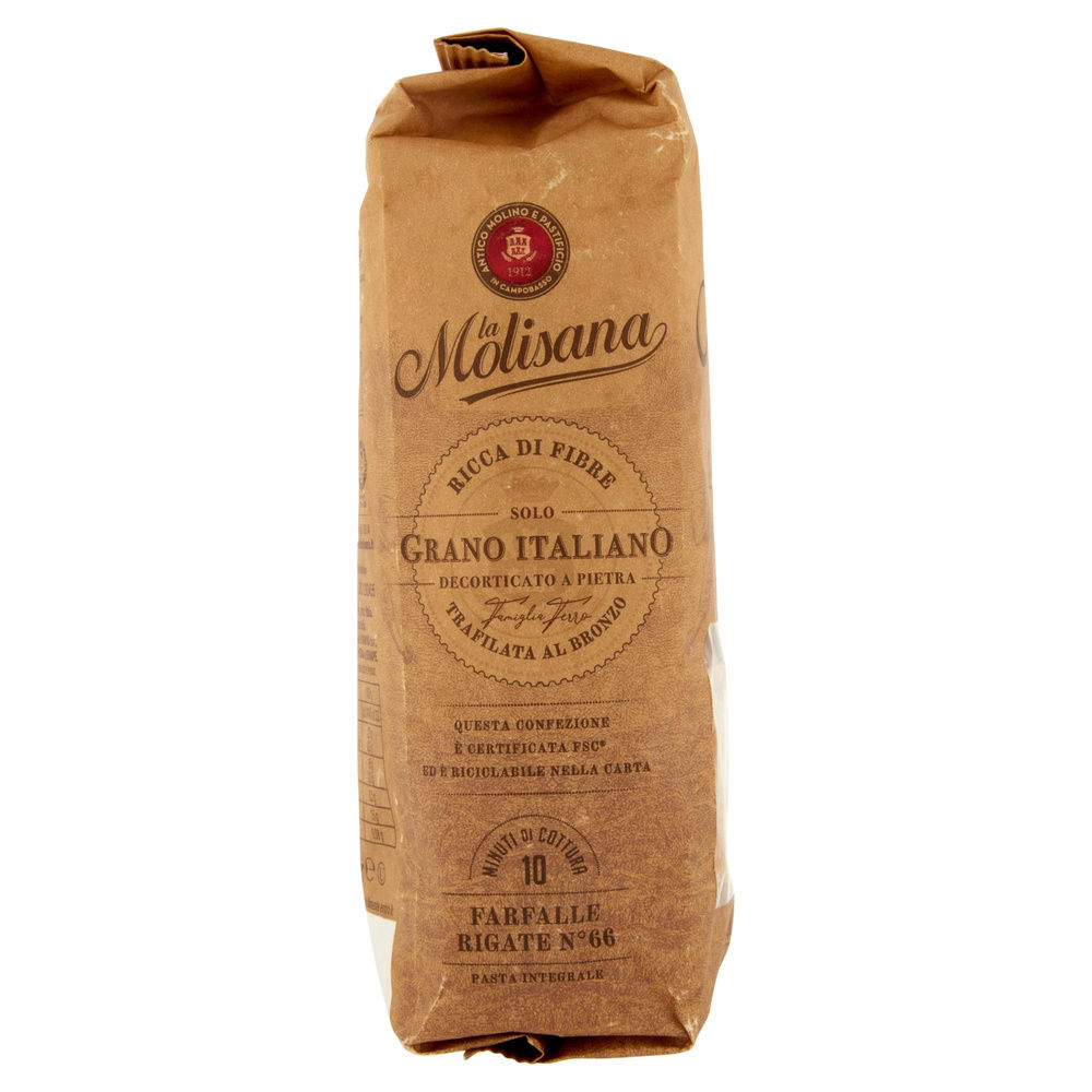 PASTA DI SEMOLA FARFALLE RIGATE INTEGRALI N.60 BRONZO LA MOLISANA G 500 - 7