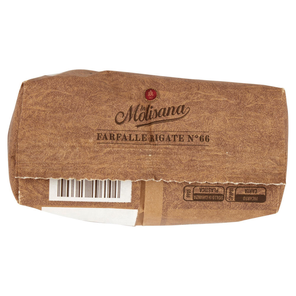 PASTA DI SEMOLA FARFALLE RIGATE INTEGRALI N.60 BRONZO LA MOLISANA G 500 - 2