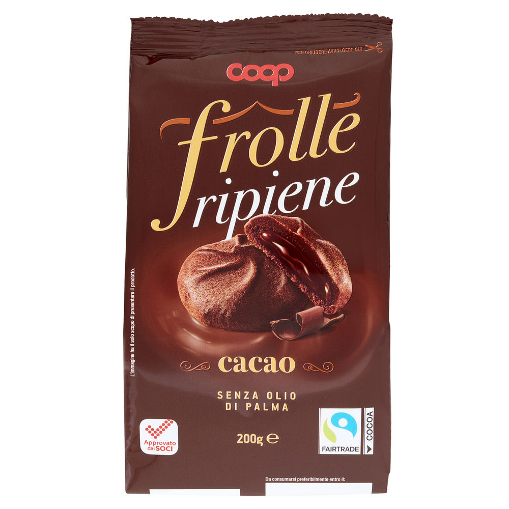 Frolle ripiene con crema al cacao coop g 200 no palma