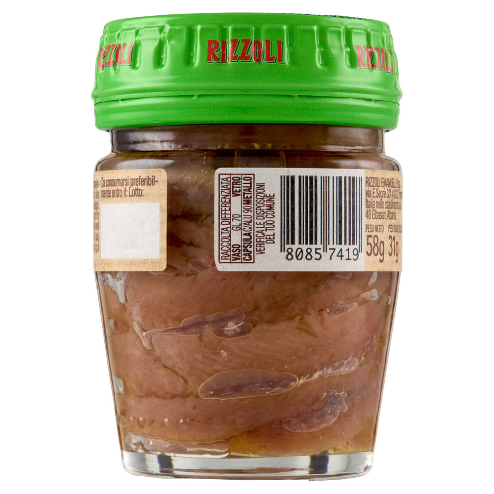 FILETTI ALICI DISTESE OLIO EXTRAVERGINE BIO RIZZOLI VV G 58 - 1