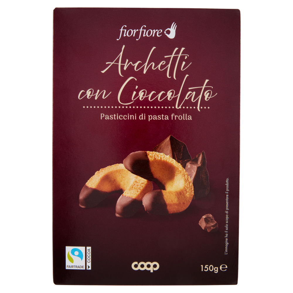 PASTICCINI DI PASTA FROLLA ARCHETTI CON CIOCCOLATO FIOR FIORE COOP G 150 - 0