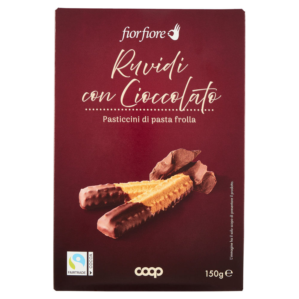 PASTICCINI DI PASTA FROLLA RUVIDI CON CIOCCOLATO FIOR FIORE COOP SCATOLA G 150 - 0