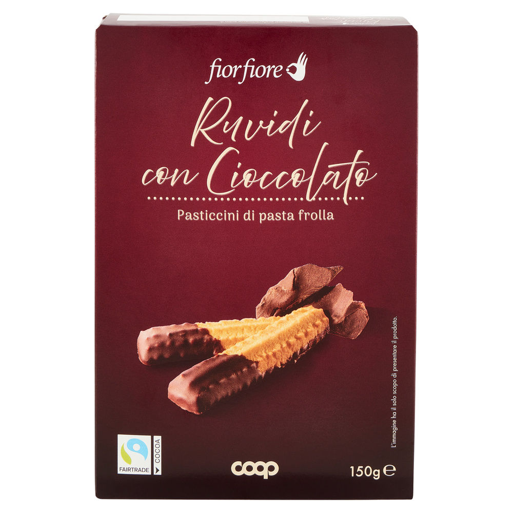 PASTICCINI DI PASTA FROLLA RUVIDI CON CIOCCOLATO FIOR FIORE COOP SCATOLA G 150 - 2