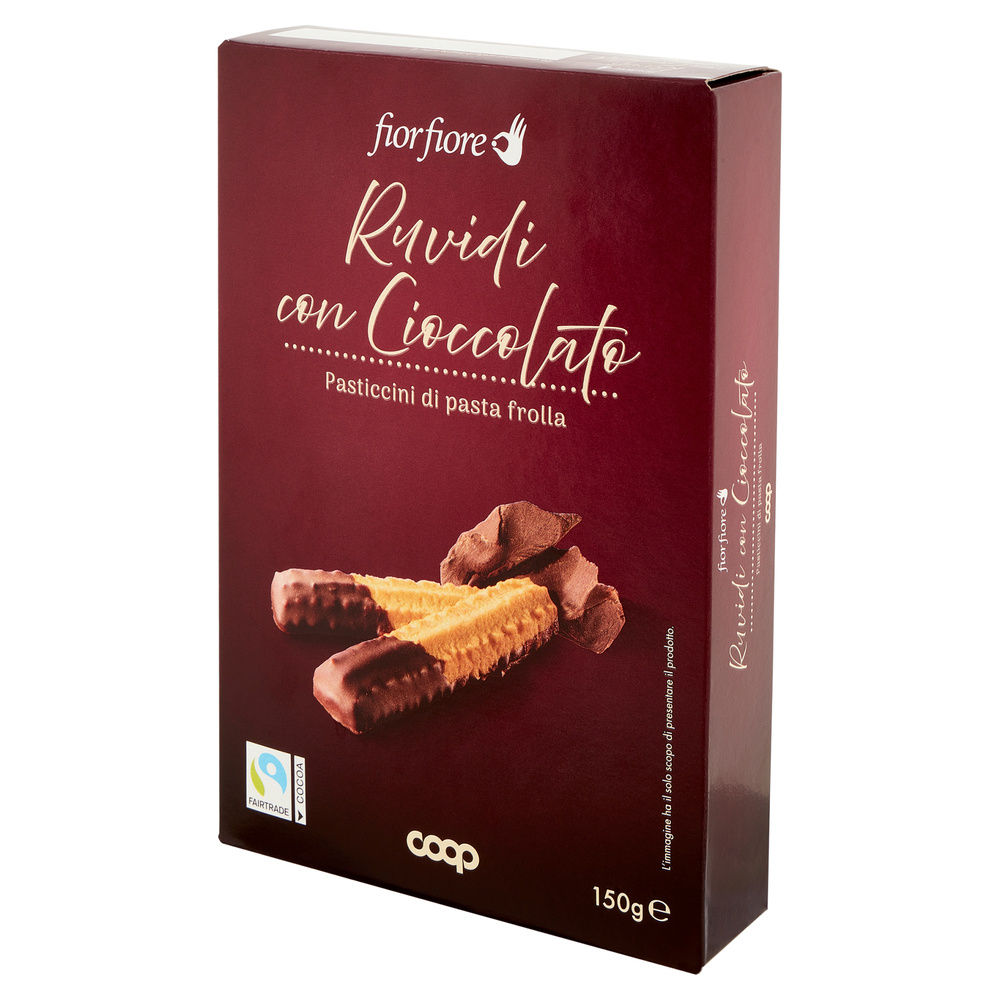 PASTICCINI DI PASTA FROLLA RUVIDI CON CIOCCOLATO FIOR FIORE COOP SCATOLA G 150 - 8