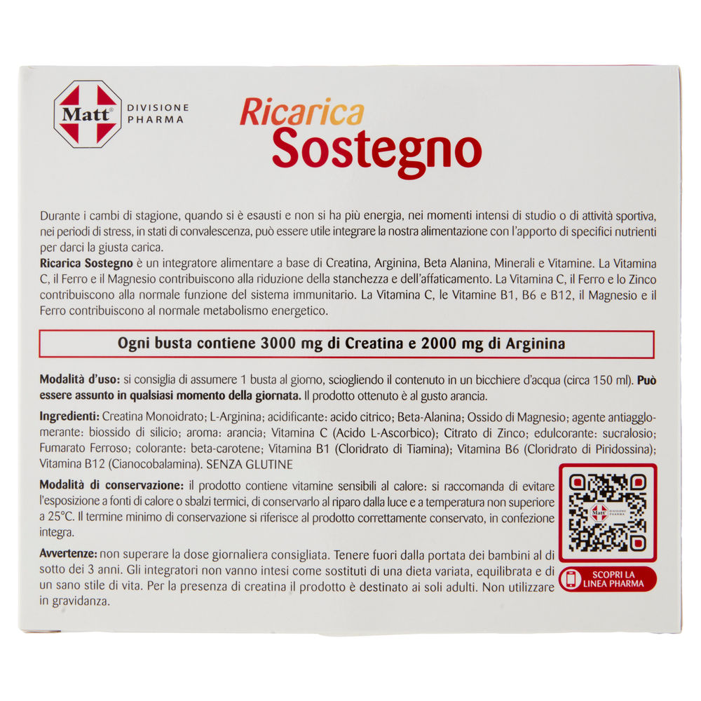 INTEGRATORE PIU' SOSTEGNO MATT&DIET PHARMA SCATOLA 20 BUSTEXG8 - 1