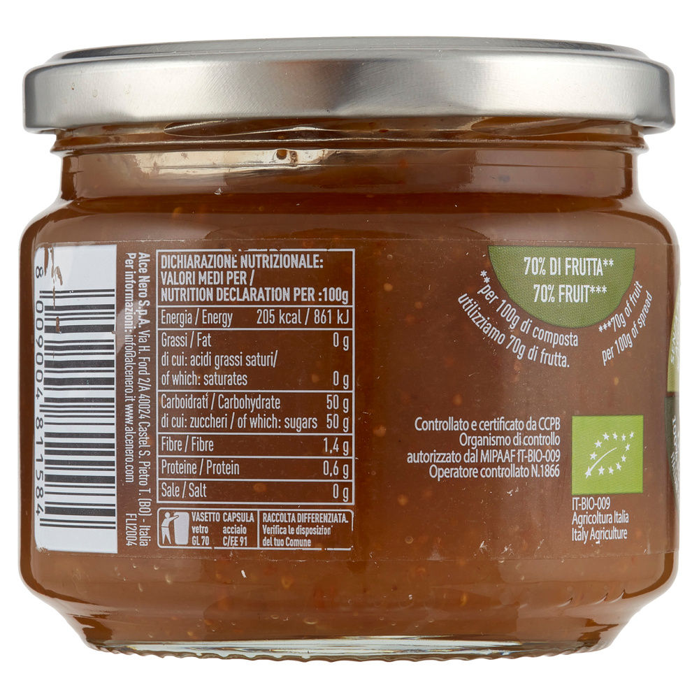 COMPOSTA BIO DI FICHI E LIMONI ALCE NERO BARATTOLO G 270 - 6