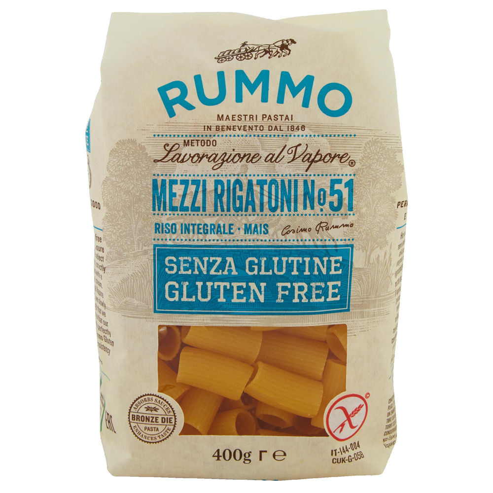 MEZZI RIGATONI N.51 RISO INTEGRALE E MAIS SENZA GLUTINE  RUMMO G 400 - 2