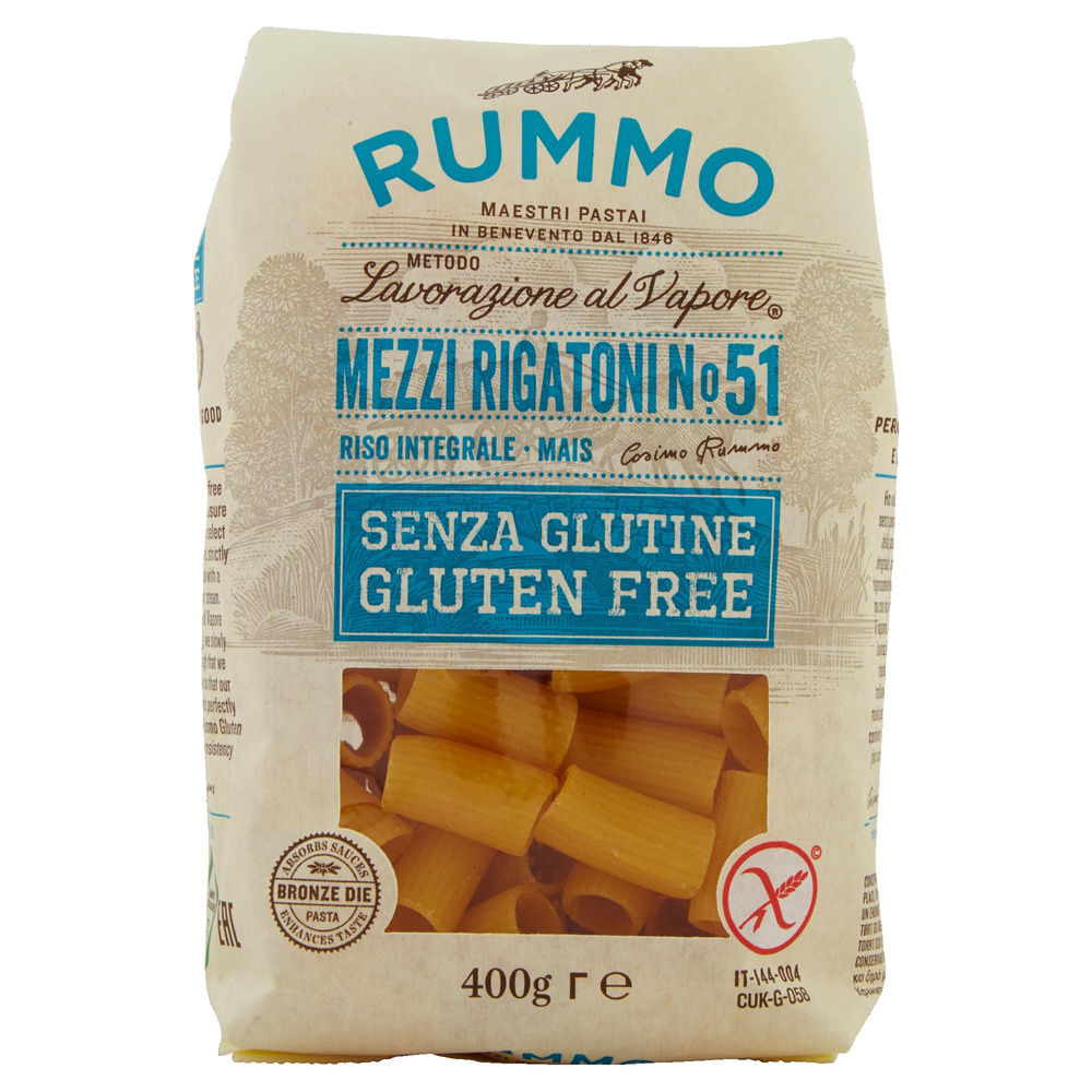 MEZZI RIGATONI N.51 RISO INTEGRALE E MAIS SENZA GLUTINE  RUMMO G 400 - 3