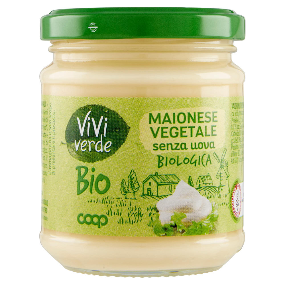 MAIONESE SENZA UOVA VIVI VERDE BIO COOP VASO VETRO G180 ML.185 - 0