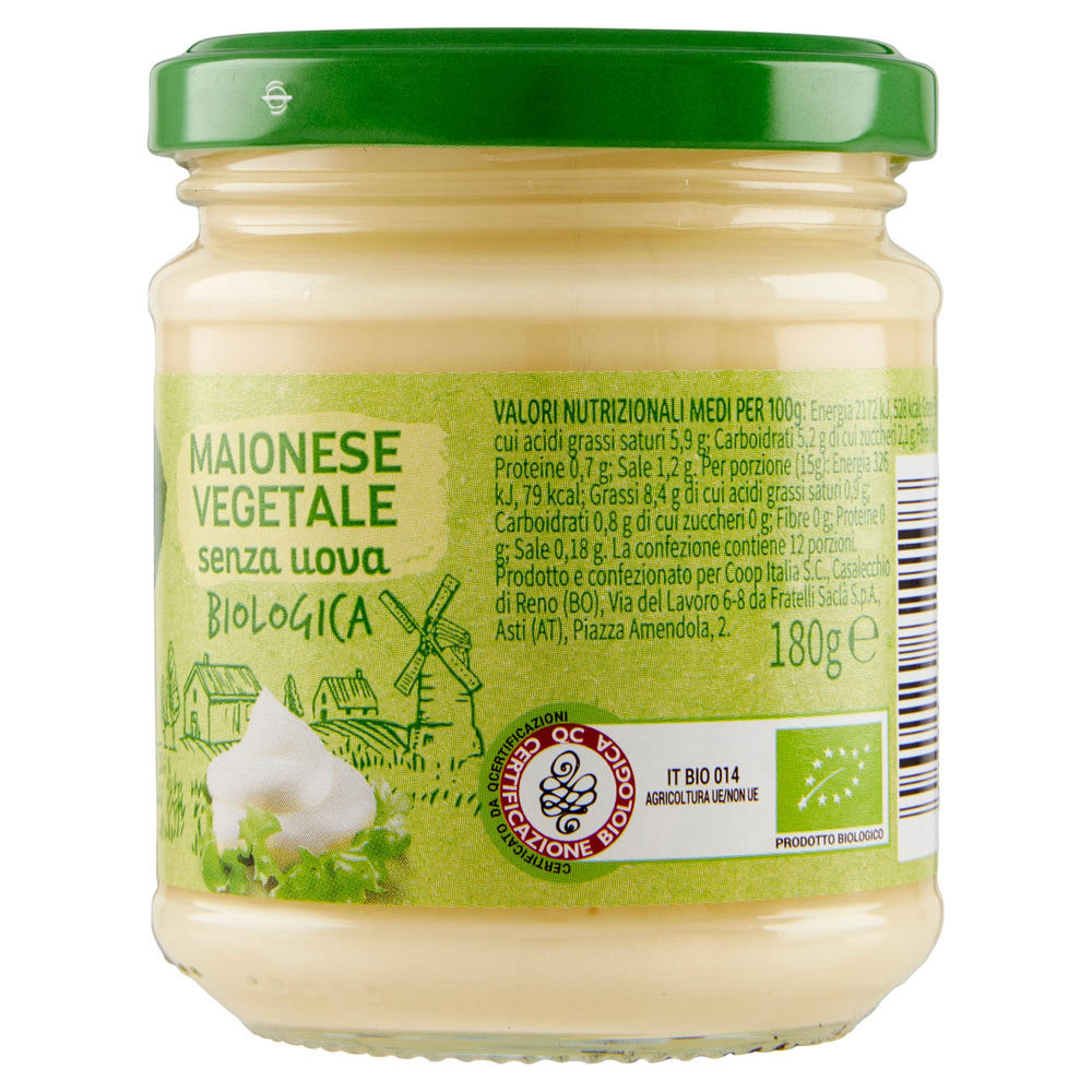 MAIONESE SENZA UOVA VIVI VERDE BIO COOP VASO VETRO G180 ML.185 - 4