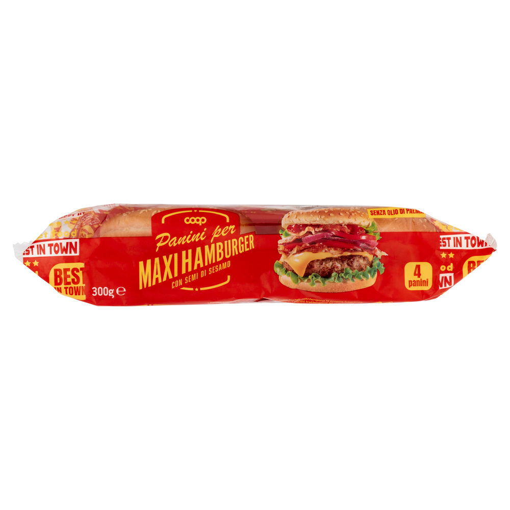 PANINI PER MAXI HAMBURGER CON SEMI DI SESAMO COOP SACCHETTO G 300 - 15