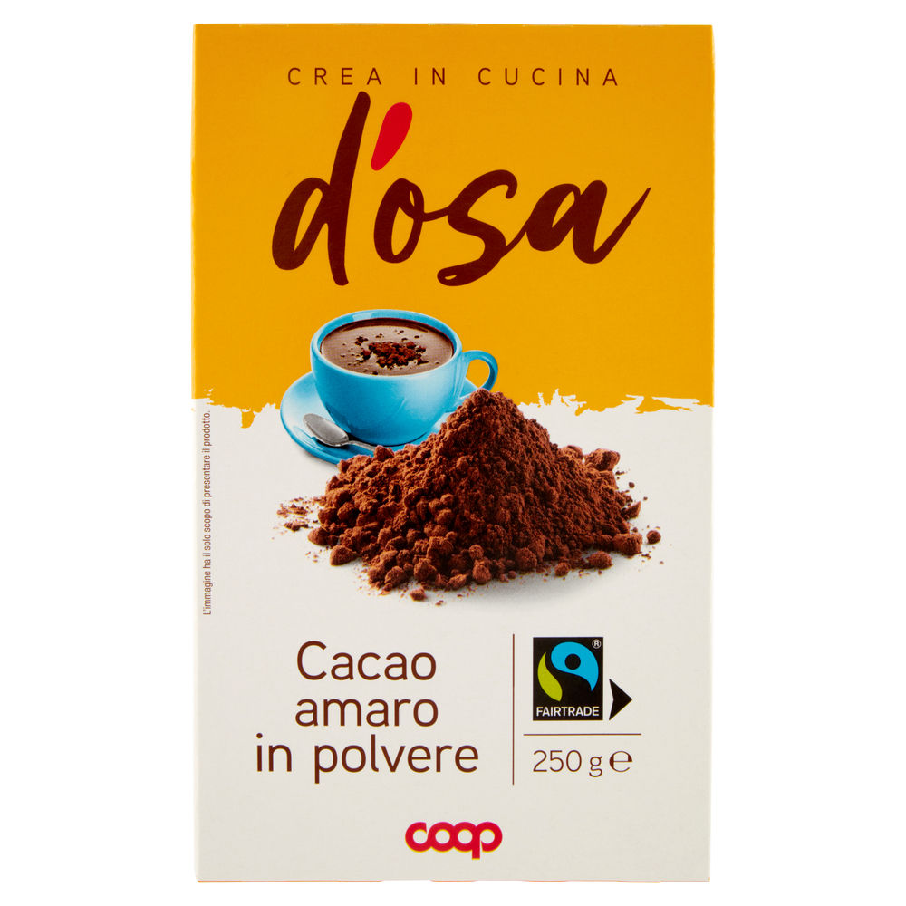 Cacao d'osa coop amaro fairtrade in polvere scatola g 250