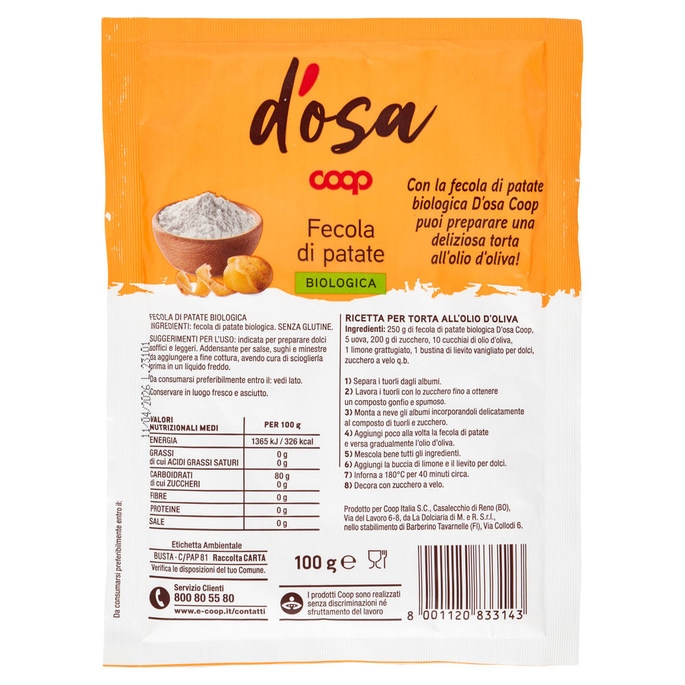 FECOLA DI PATATE BIO D'OSA COOP BUSTA G 100 - 1