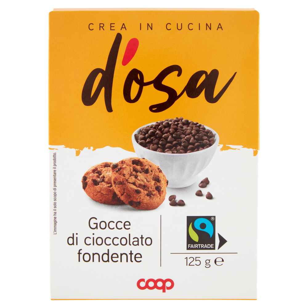 Gocce di cioccolato fondente d'osa coop fairtrade g125