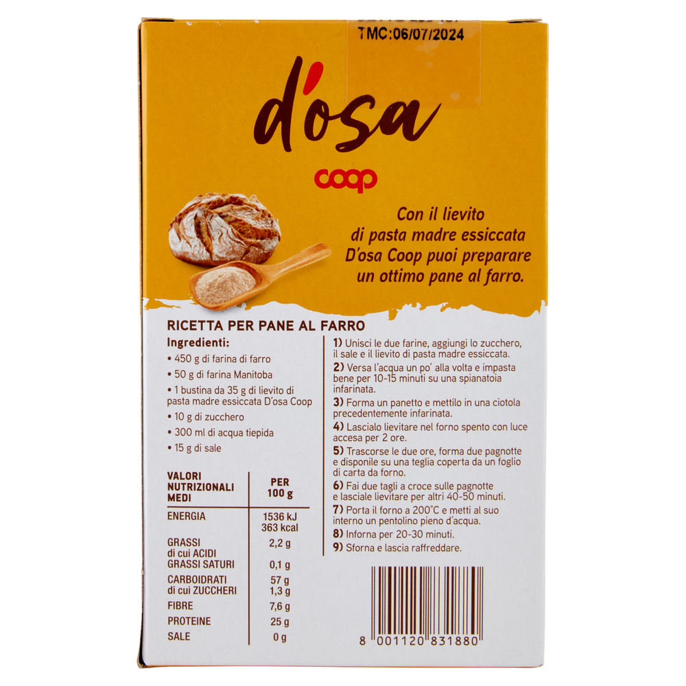 LIEVITO MADRE D'OSA COOP SCATOLA 35G X 3BUSTINE G 105 - 1