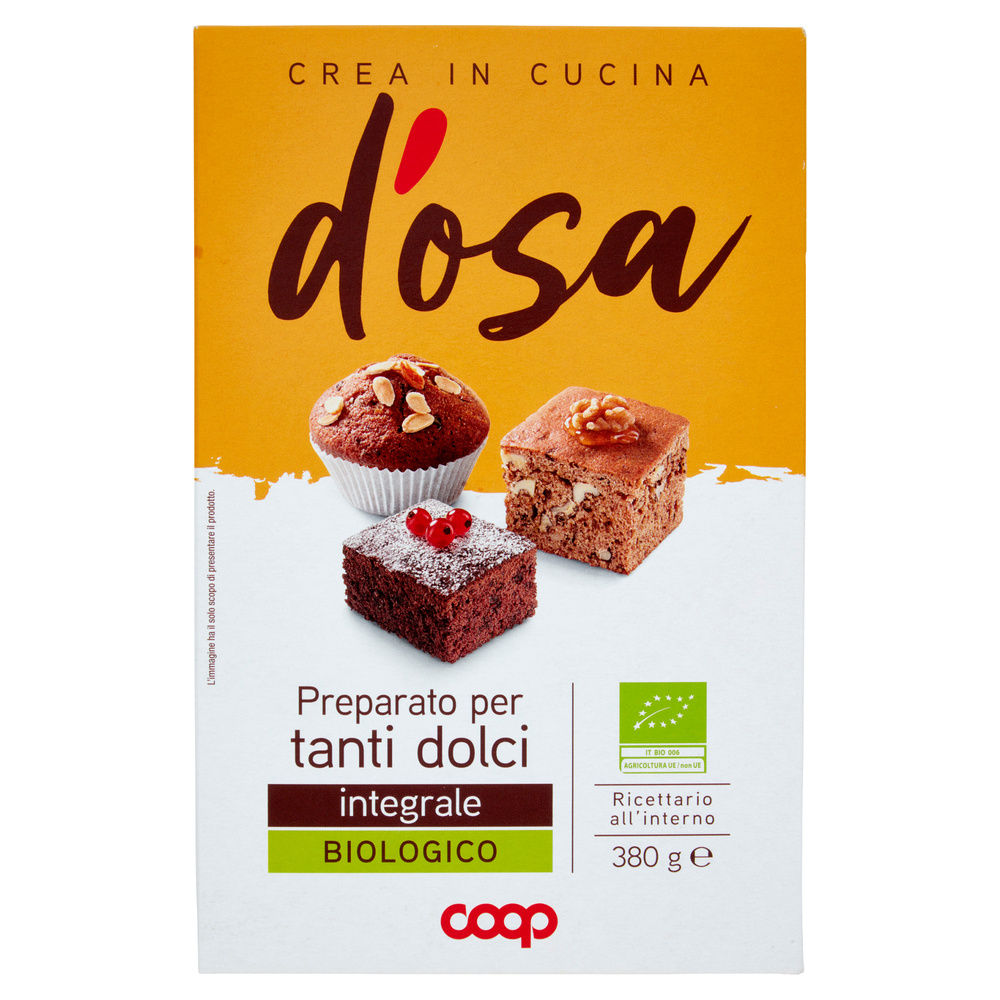 PREPARATO PER TANTI DOLCI INTEGRALE BIOLOGICO D'OSA COOP SCATOLA G 380 - 8