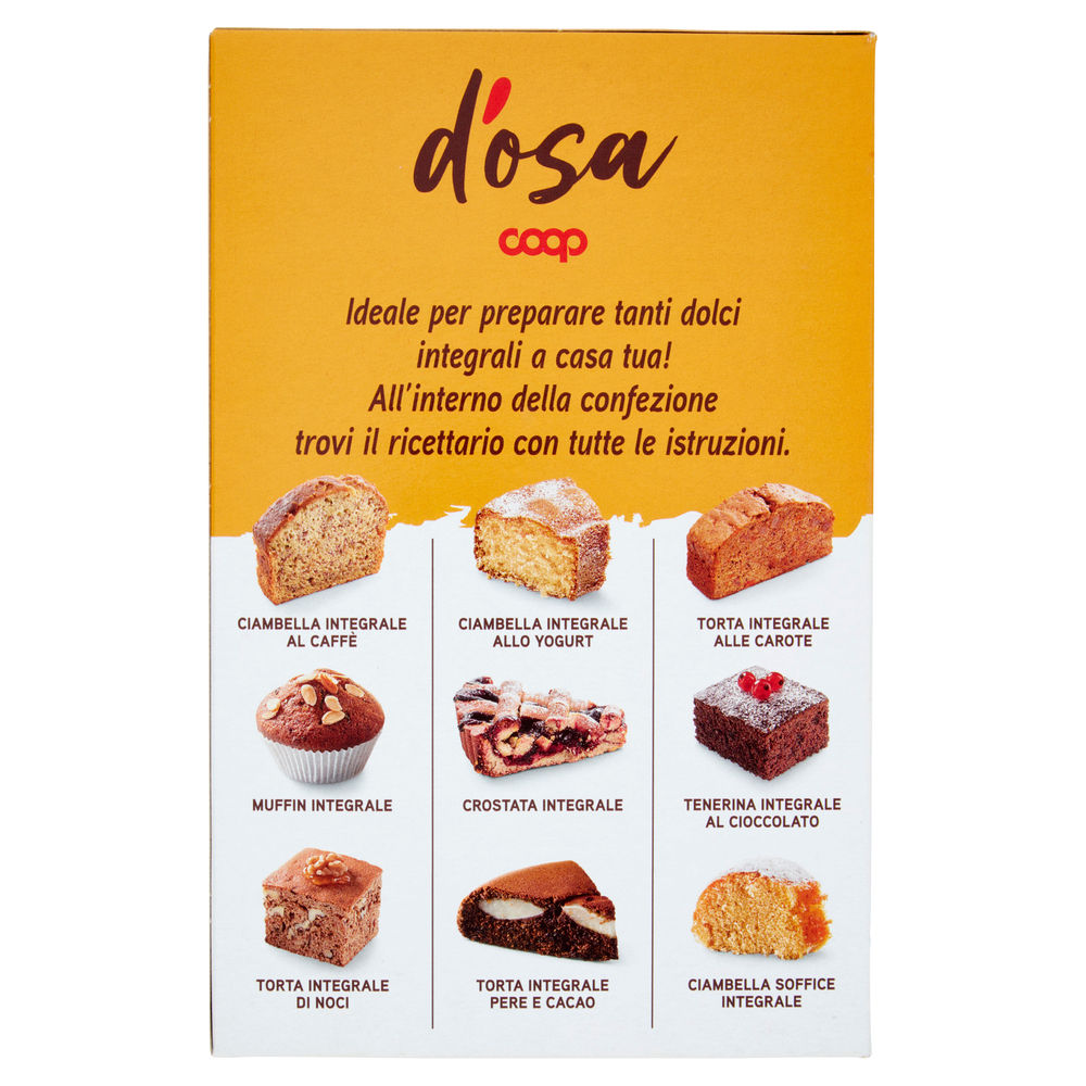 PREPARATO PER TANTI DOLCI INTEGRALE BIOLOGICO D'OSA COOP SCATOLA G 380 - 1