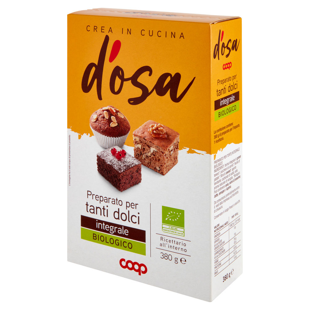 PREPARATO PER TANTI DOLCI INTEGRALE BIOLOGICO D'OSA COOP SCATOLA G 380 - 7