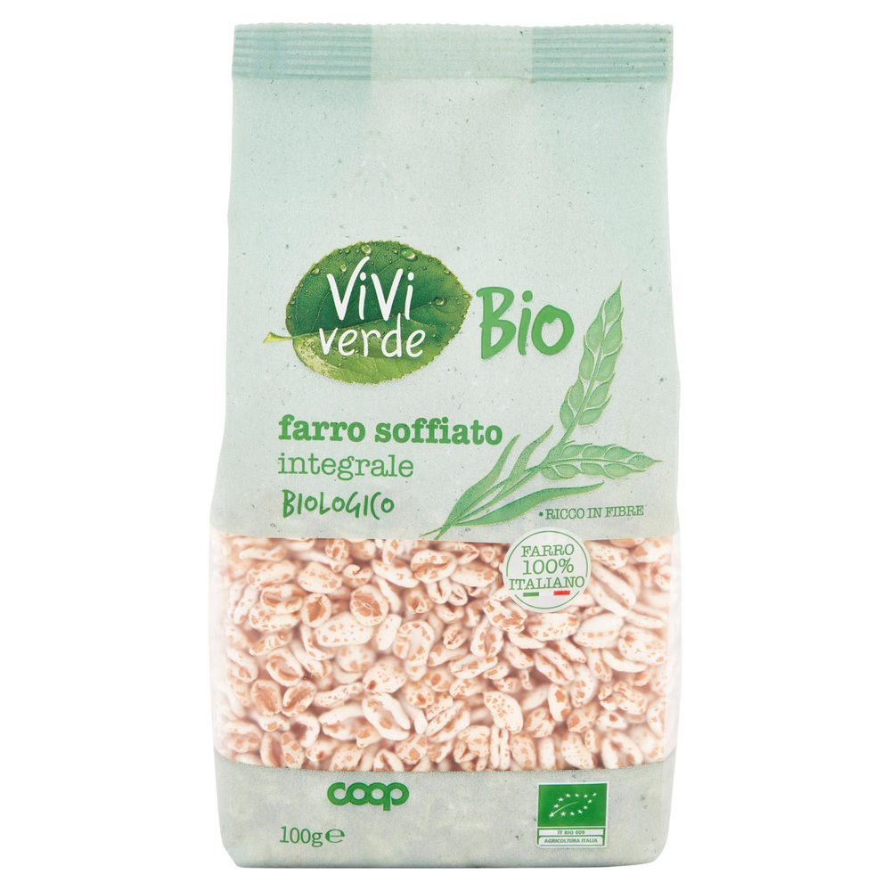 Farro soffiato integrale bio viviverde coop sacchetto g 100