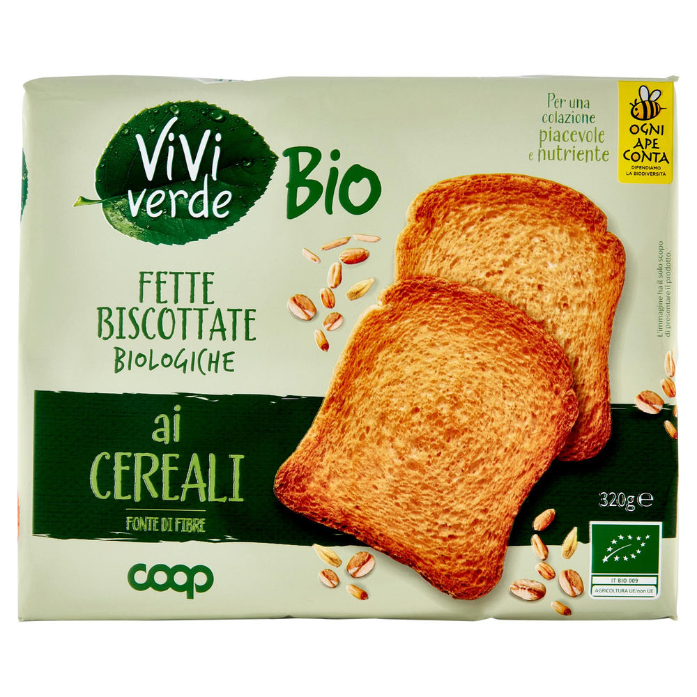 Fette biscottate bio ai cereali vivi verde coop incarto g 320