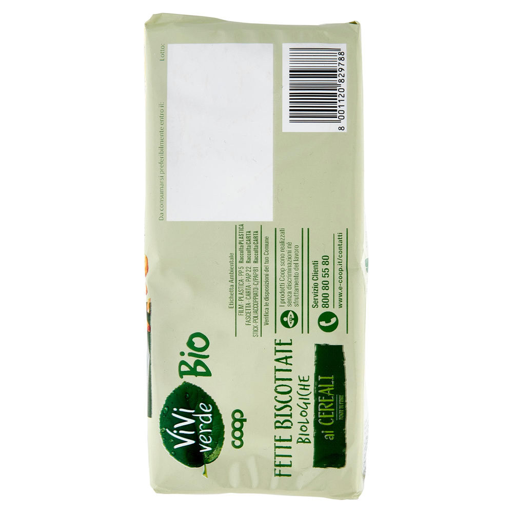 FETTE BISCOTTATE BIO AI CEREALI VIVI VERDE COOP INCARTO G 320 - 7