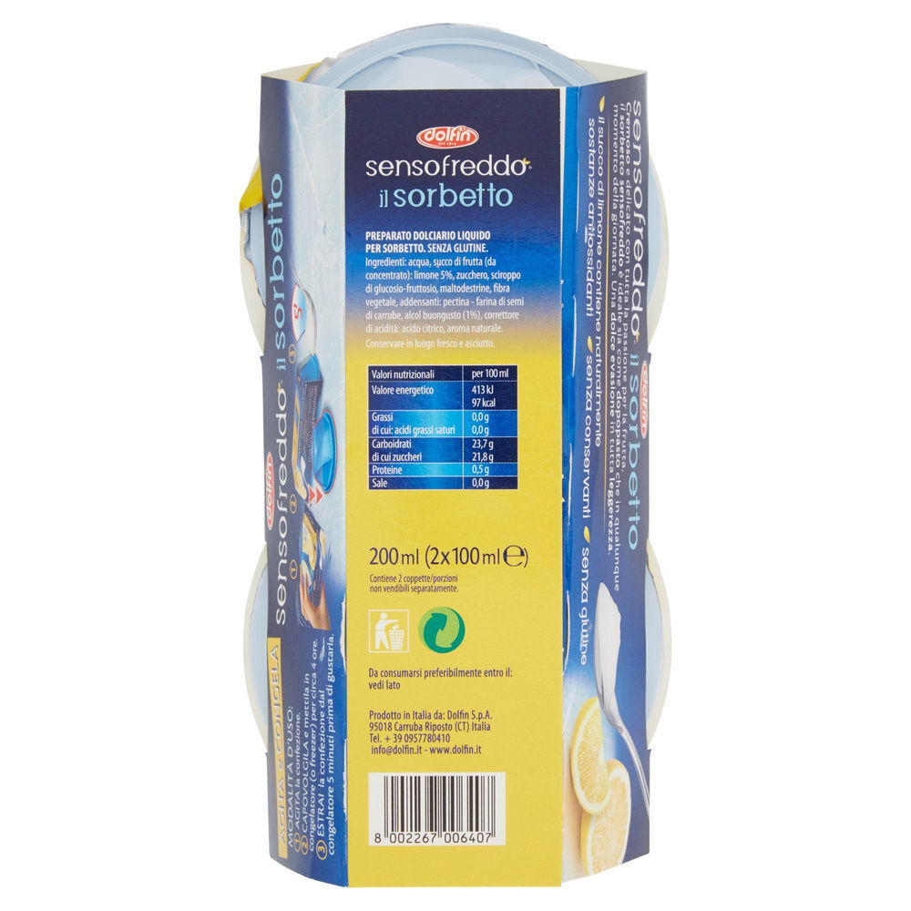SENSO FREDDO SORBETTO LIMONE DOLFIN ML 200 - 1