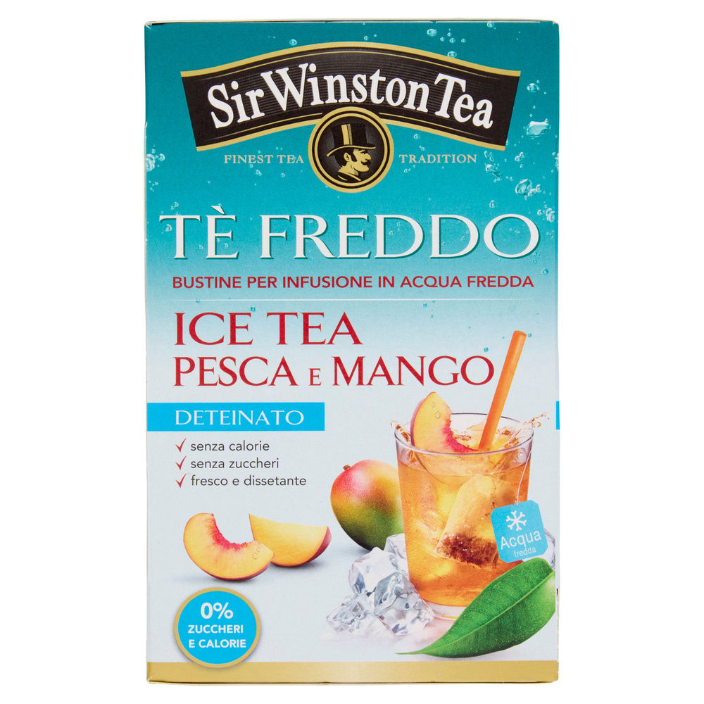 TÈ FREDDO NERO DETEINATO PESCA E MANGO SIR WINSTON TEA SCATOLA 18 FILTRI G 45 - 3