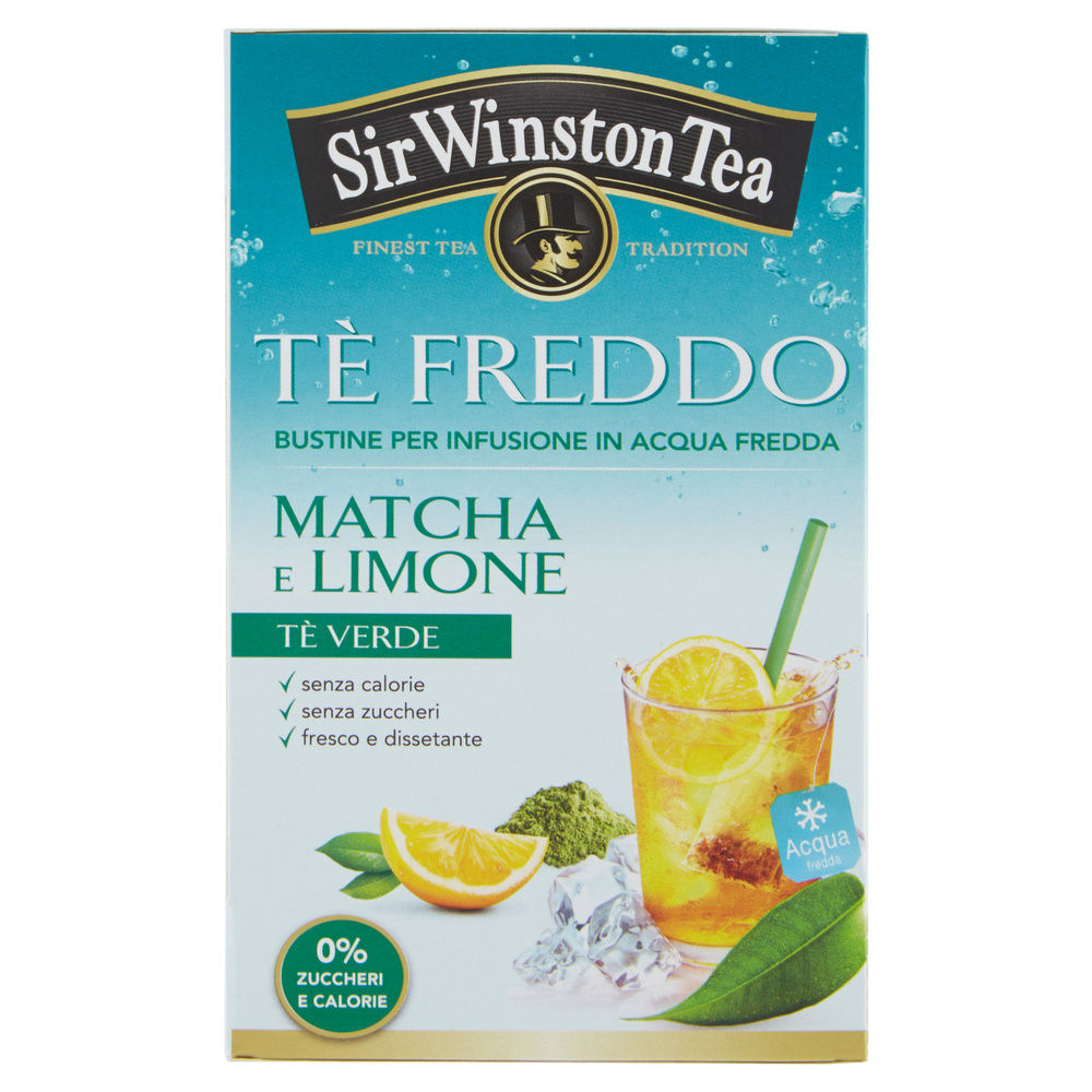 TÈ FREDDO VERDE MATCHA E LIMONE SIR WINSTON TEA SCATOLA 18 FILTRI G 45 - 0