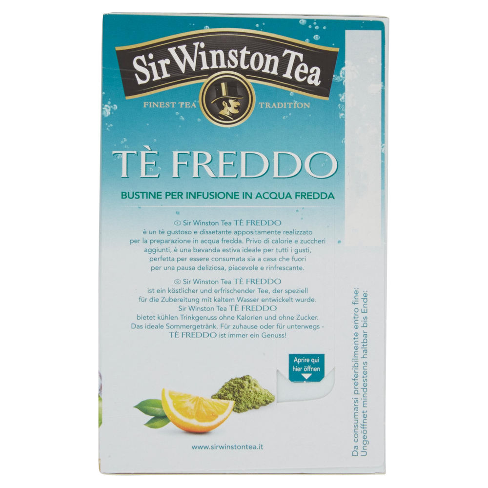 TÈ FREDDO VERDE MATCHA E LIMONE SIR WINSTON TEA SCATOLA 18 FILTRI G 45 - 1