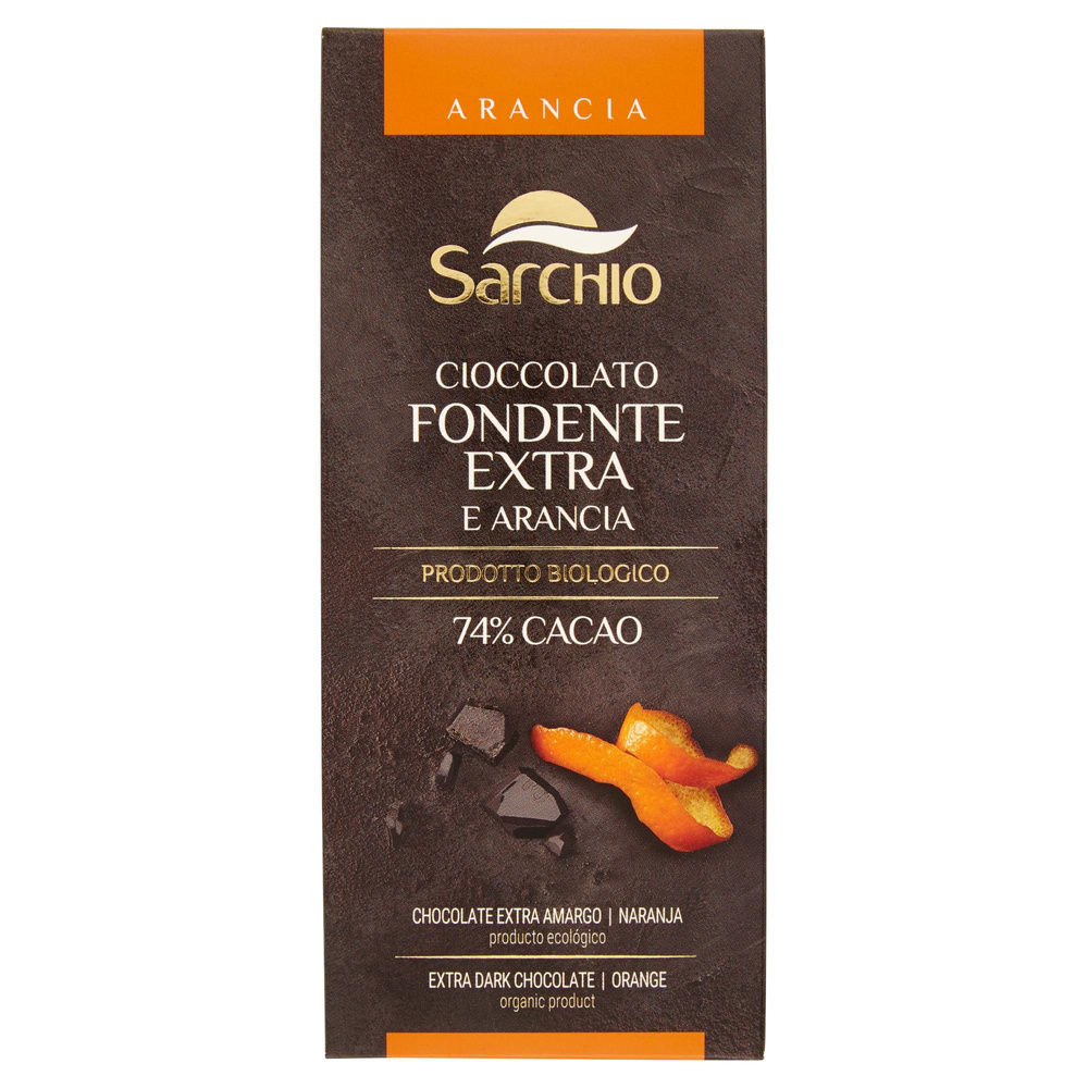 TAVOLETTA FONDENTE EXTRA CON ARANCIA 80G SARCHIO - 2