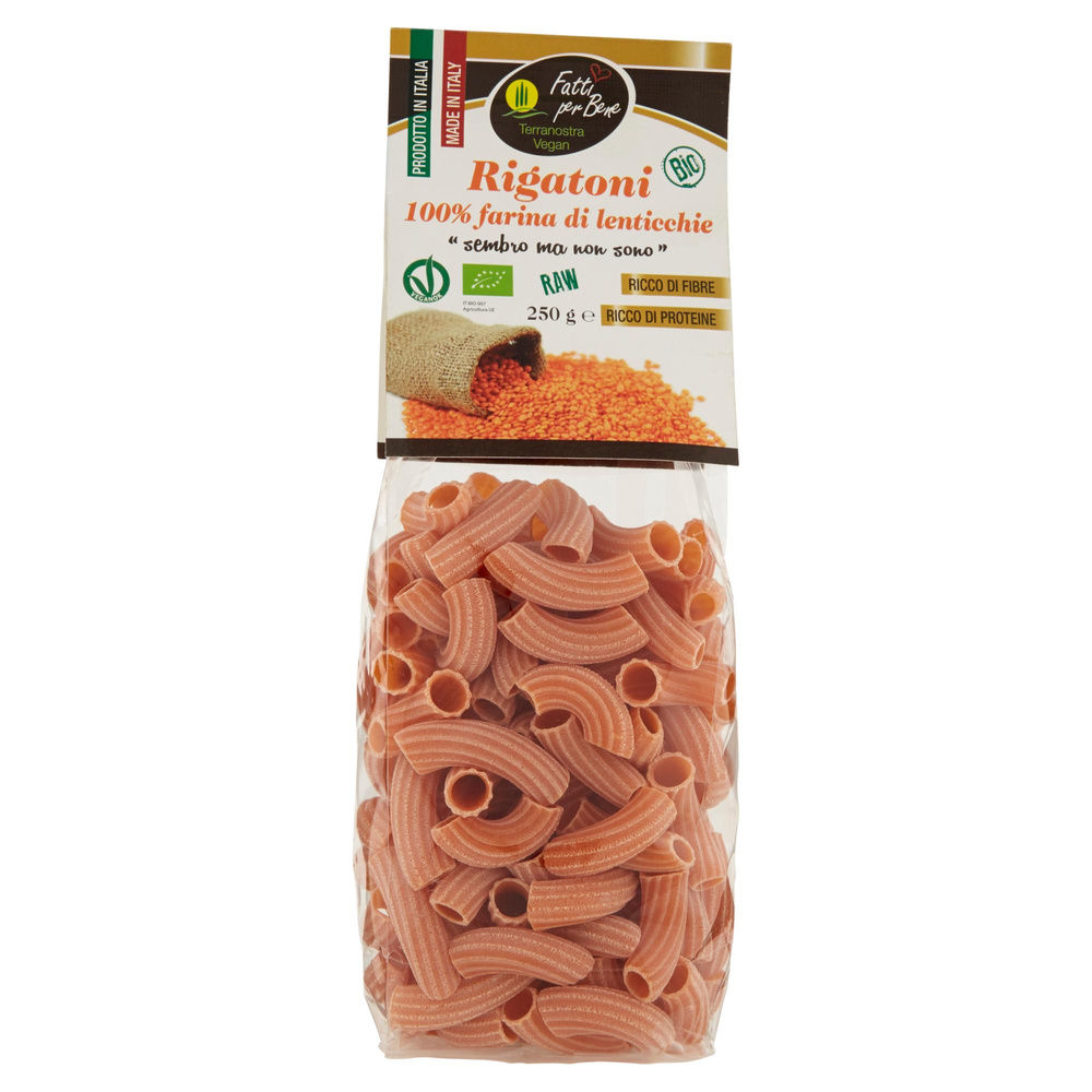 RIGATONI FARINA LENTICCHIE BIO VEGAN TERRA NOSTRA 250G - 3