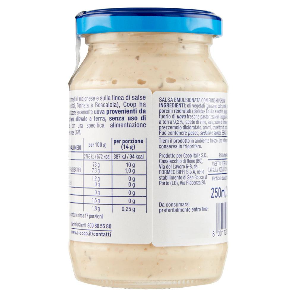 SALSA BOSCAIOLA COOP FUNGHI PORCINI  S/USO ANTIBIOTICI VASO VETRO G240 - 1