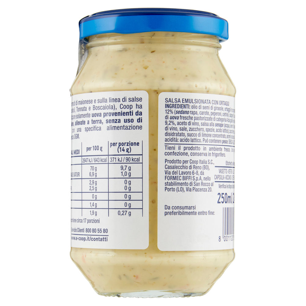 SALSA TARTARA COOP SENZA USO DI ANTIBIOTICI VASO VETRO G240 - 1