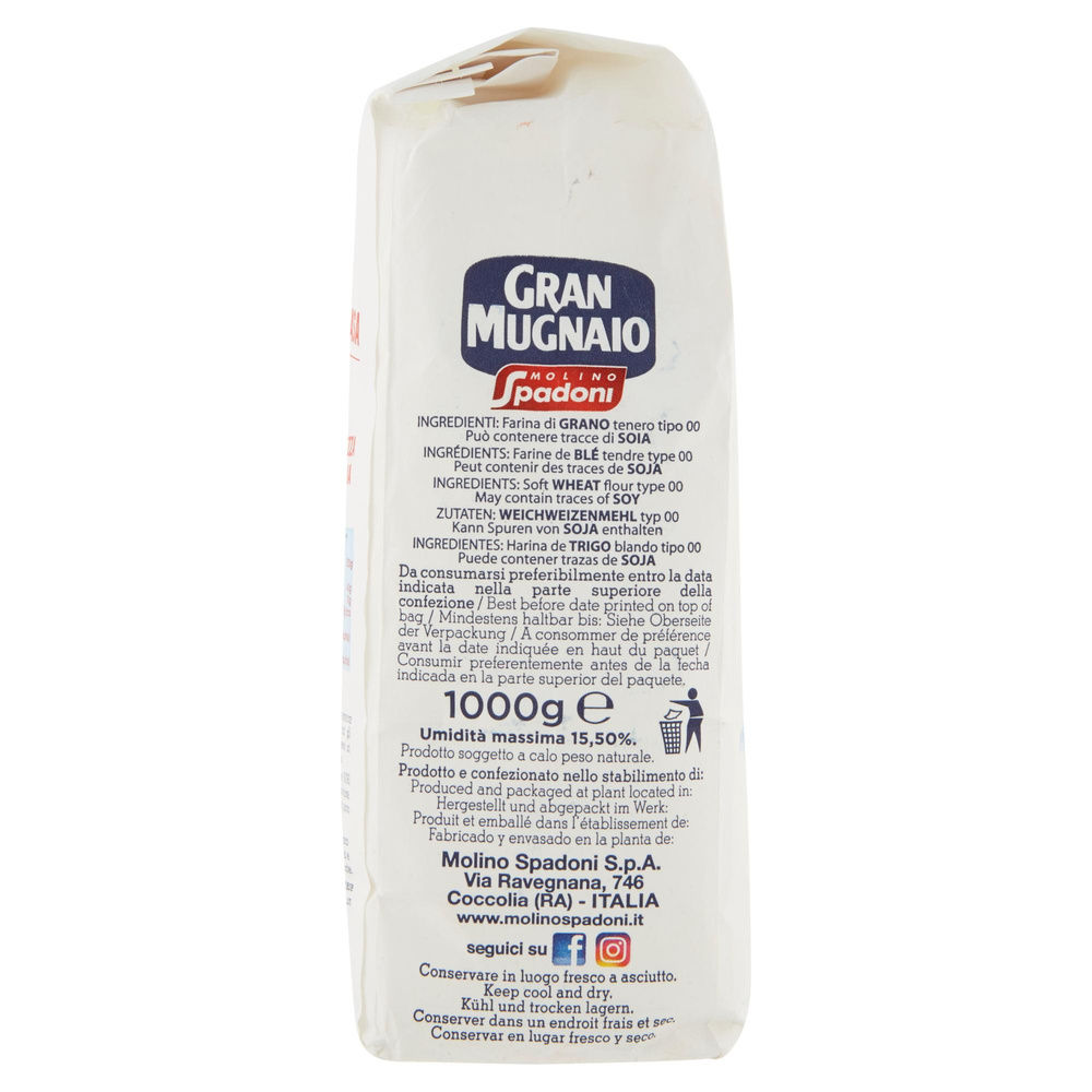 FARINA TIPO 00 PER PIZZA GRANO ITALIANO MOLINO SPADONI  SACCHETTO KG.1 - 3