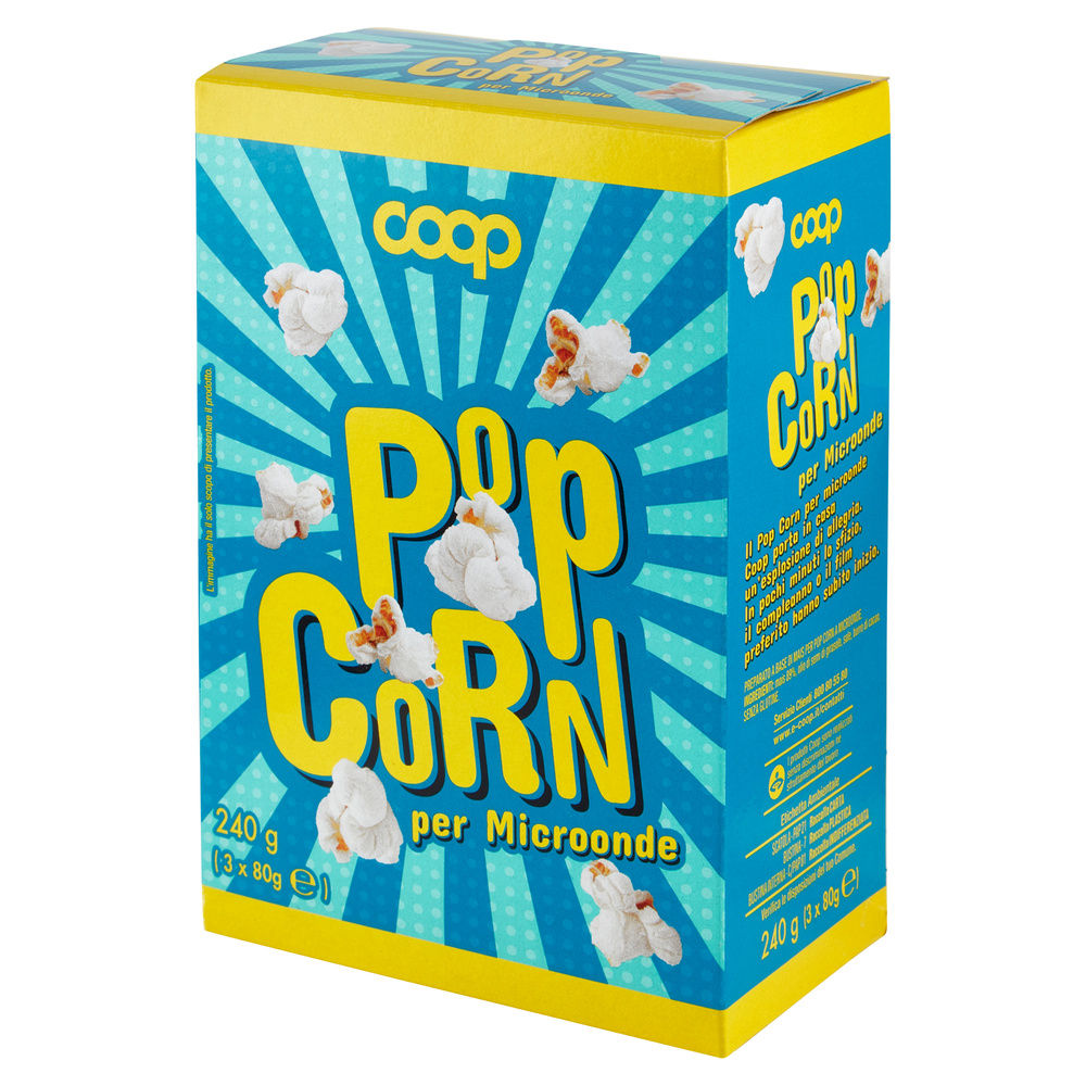 POP CORN MICROONDE COOP NO PALMA SCATOLA PZ.3 X GR. 80 - 2