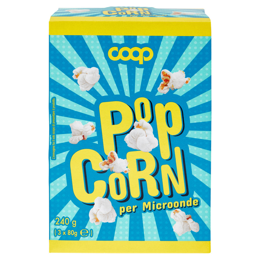 POP CORN MICROONDE COOP NO PALMA SCATOLA PZ.3 X GR. 80 - 8